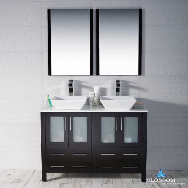 Sydney 48" Double Vanity Set with Vessel Sinks and Mirrors