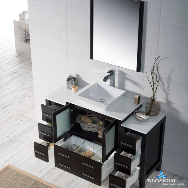 Sydney 54" Vanity Set with Vessel Sink and Double Side Cabinets
