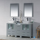 Sydney 60" Double Vanity Set with Vessel Sinks and Mirrors