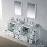 Sydney 84" Vanity Set with Double Side Cabinets