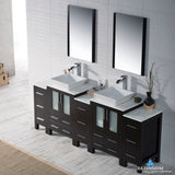 Sydney 84" Vanity Set with Vessel Sink and Double Side Cabinets