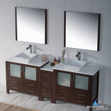 Sydney 84" Double Vanity Set with Vessel Sinks and Mirrors