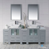 Sydney 84" Vanity Set with Vessel Sink and Double Side Cabinets