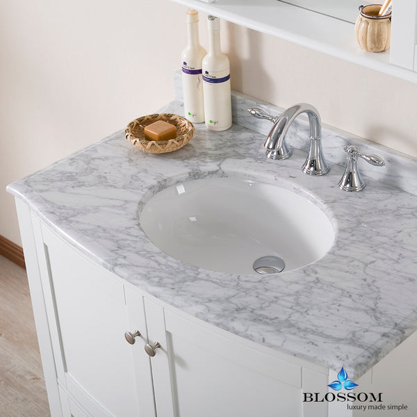 Rome 36" Vanity Set with Mirror and Wall Cabinets
