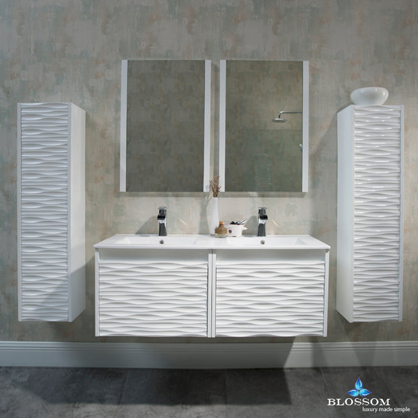 Paris 48" Double Vanity Set with Side Cabinets