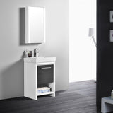 Milan 20" Vanity - Glossy White Box & Silver Grey Door