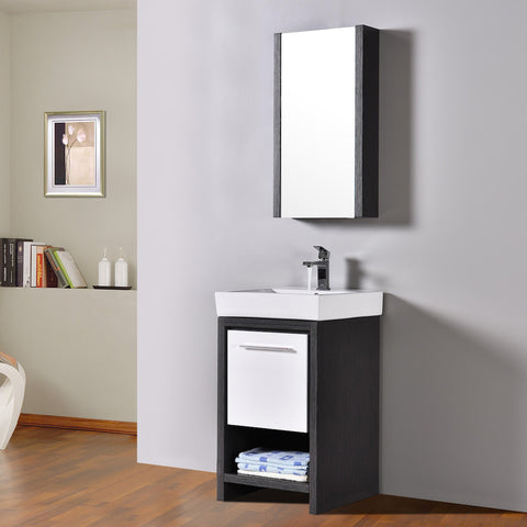 Milan 20" Vanity - Silver Grey Box & Glossy White Door