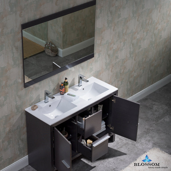 Milan 48" Double Vanity Set with Mirror