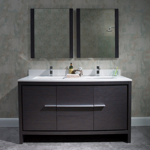 Milan 60" Vanity - Silver Grey
