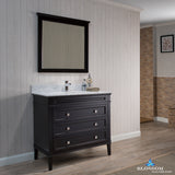 Bordeaux 36" Vanity Set with Mirror and White Carrara Marble Countertop