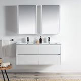 Valencia 48" Vanity Double Sink - Glossy White