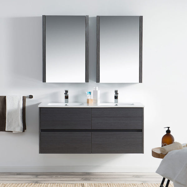 Valencia 48" Vanity Double Sink - Silver Grey