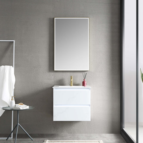 Jena 24" Vanity - Glass - Calacatta White