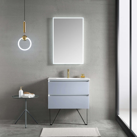 Jena 30" Vanity - Glass - Light Grey