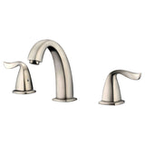 Dawn? 3-hole widespread lavatory faucet with lever handles for 8" centers, Brushed Nickel (Standard pull-up drain with lift rod D90 0010BN included)