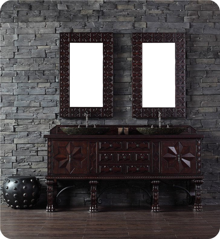 Balmoral 72" Double Vanity Cabinet, Antique Walnut