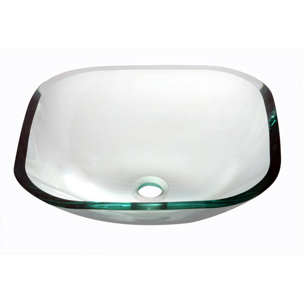 Dawn? Tempered glass vessel sink-square shape, clear glass