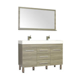 Ripley 48" Double Modern Bathroom Vanity Set in Gray with Mirror