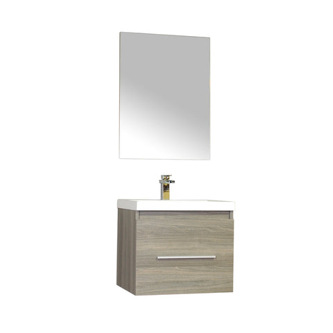 Ripley 24" Single Wall Mount Modern Bathroom Vanity in Gray without Mirror