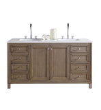 Chicago 60" Double Vanity, White Washed Walnut