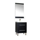 Ripley 24" Single Modern Bathroom Vanity Set in Black with Mirror