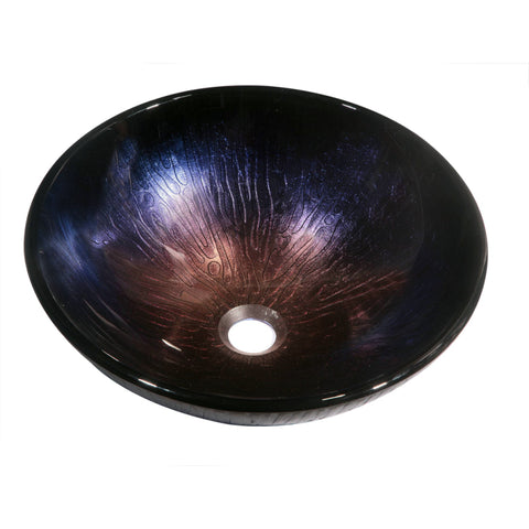 Dawn? Tempered glass, hand-painted glass vessel sink-round shape, Dark Violet