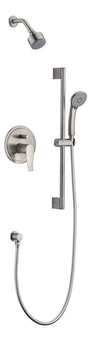 Dawn? Everglades Series Shower Combo Set Wall Mounted Showerhead with Slide bar handheld shower, Brushed Nickel