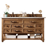 Malibu 60" Double Vanity Cabinet, Honey Alder