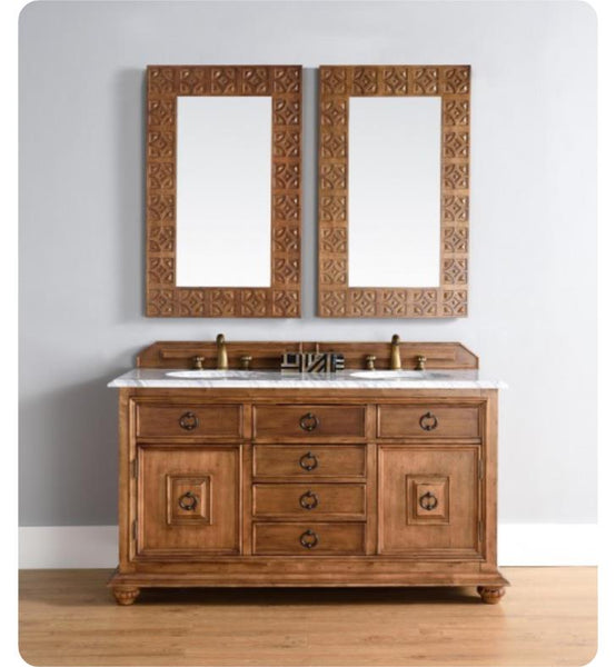 Mykonos 60" Double Vanity Cabinet w/ Drawers, Cinnamon