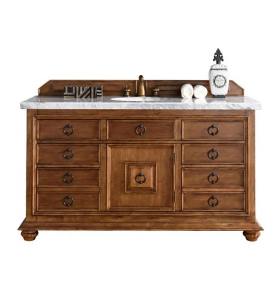 Mykonos 60" Single Vanity Cabinet w/ Drawers, Cinnamon