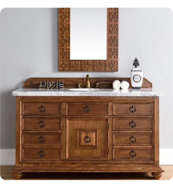 Mykonos 60" Single Vanity Cabinet w/ Drawers, Cinnamon