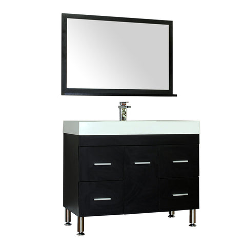 Ripley 39" Single Modern Bathroom Vanity in Black without Mirror