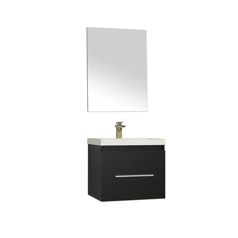 Ripley 24" Single Wall Mount Modern Bathroom Vanity in Black without Mirror