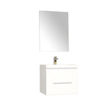 Ripley 24" Single Wall Mount Modern Bathroom Vanity in White without Mirror