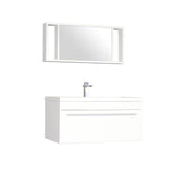 Ripley 36" Single Wall Mount Modern Bathroom Vanity Set in White with Mirror