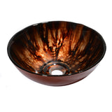 Dawn? Tempered glass, hand-painted glass vessel sink-round shape,  Black and Brown