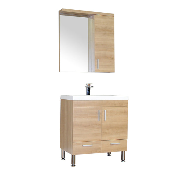 Ripley 30" Single Modern Bathroom Vanity in Light Oak without Mirror