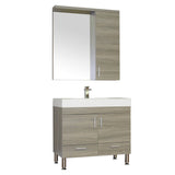 Ripley 36" Single Modern Bathroom Vanity Set in Gray with Mirror
