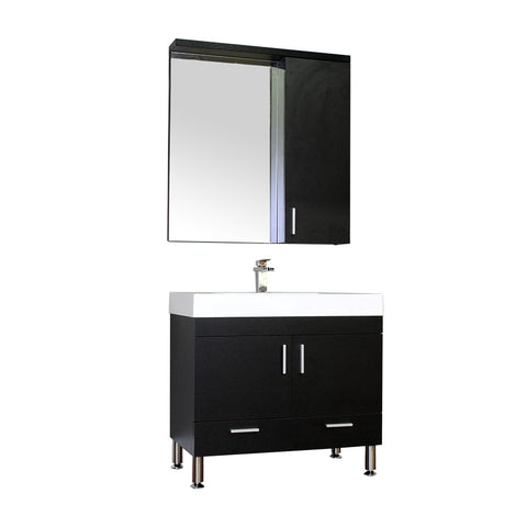 Ripley 36" Single Modern Bathroom Vanity in Black without Mirror