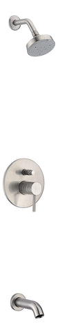 Dawn? Pinnacles Series Shower Combo Set Wall Mounted Showerhead, Tub Spout with Trim, Brushed Nickel