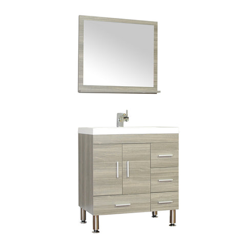 Ripley 30" Single Modern Bathroom Vanity Set Gray with Mirror