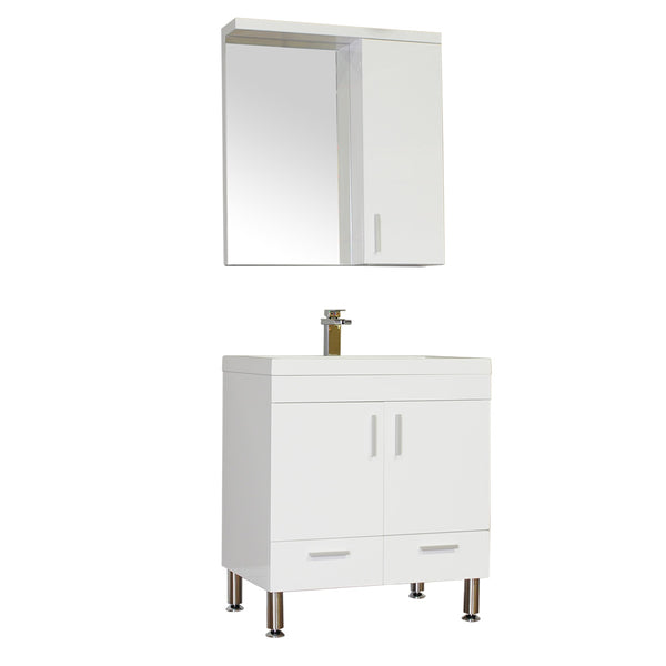 Ripley 30" Single Modern Bathroom Vanity in White without Mirror