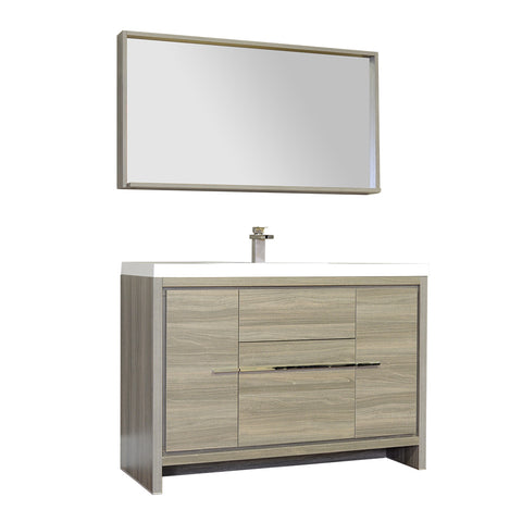 Ripley 48" Single Modern Bathroom Vanity in Gray without Mirror