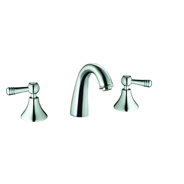 Dawn? 3-hole, 2-handle widespread lavatory faucet, Chrome  (Standard pull-up drain with lift rod D90 0010C included)
