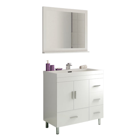 Ripley 30" Single Modern Bathroom Vanity Set White with Mirror