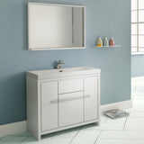 Ripley 36" Single Modern Bathroom Vanity Set White with Mirror
