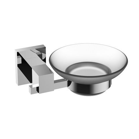 Eviva Panera? Frosted Glass Soap Dish, Holds As a Wall Mount (Chrome), Bathroom Soap Holders