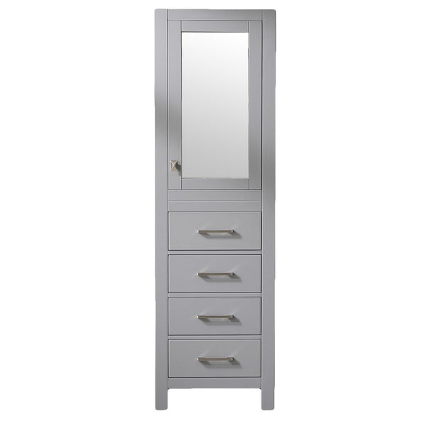 Eviva Lugano 72" Cement Gray Modern Double Sink Bathroom Vanity w/ White Integrated Top