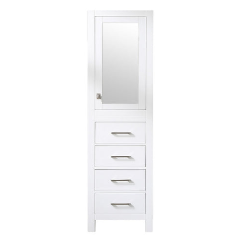 Totti Wave 72" White Modern Double Sink Bathroom Vanity w/ Super White Man-Made Stone Top & Sinks