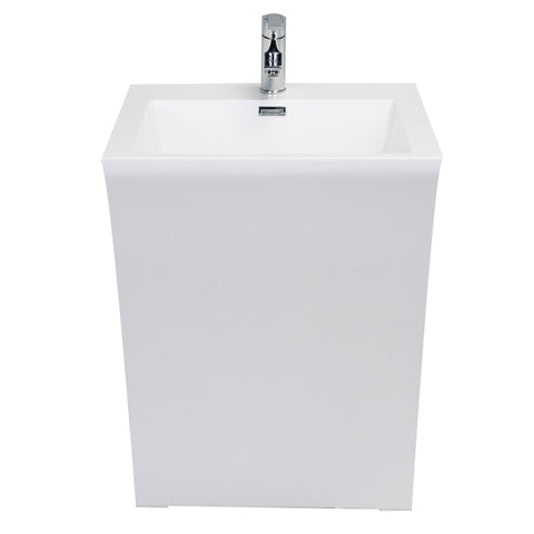 Eviva Seven 24" White Bathroom Vanity One Piece High Quality Acrylic Consule/Pedestal 